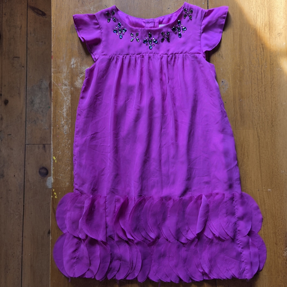 Cat & Jack Purple Dress with Floral Embellishments